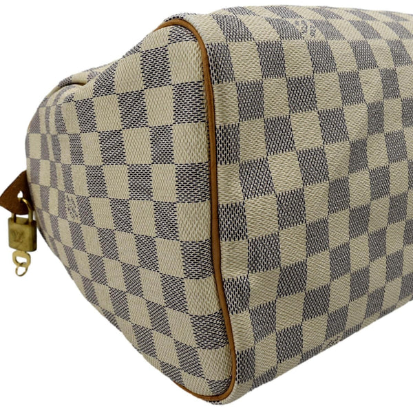 LOUIS VUITTON Speedy 30 Damier Azur Satchel Bag White