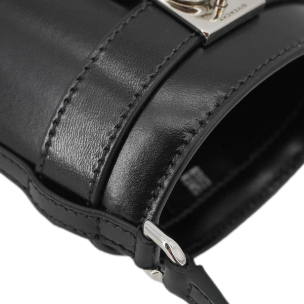 GIVENCHY Shark Lock Micro Box Calfskin Leather Bucket Bag Black