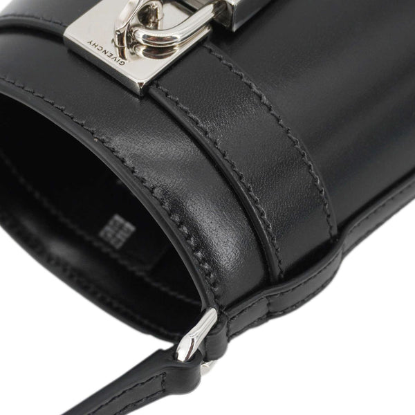GIVENCHY Shark Lock Micro Box Calfskin Leather Bucket Bag Black