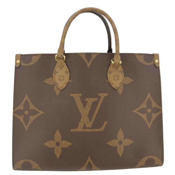 LOUIS VUITTON Onthego MM Giant Monogram Canvas Tote Shoulder Bag Brown