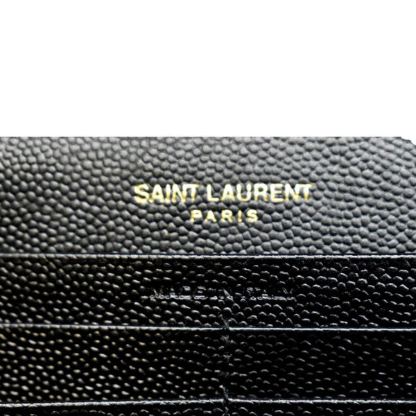 YVES SAINT LAURENT Chevron Grain De Poudre Envelope Chain Bag Black