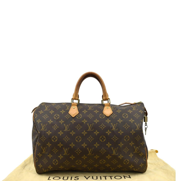 LOUIS VUITTON Speedy 40 Monogram Canvas Satchel Bag Brown