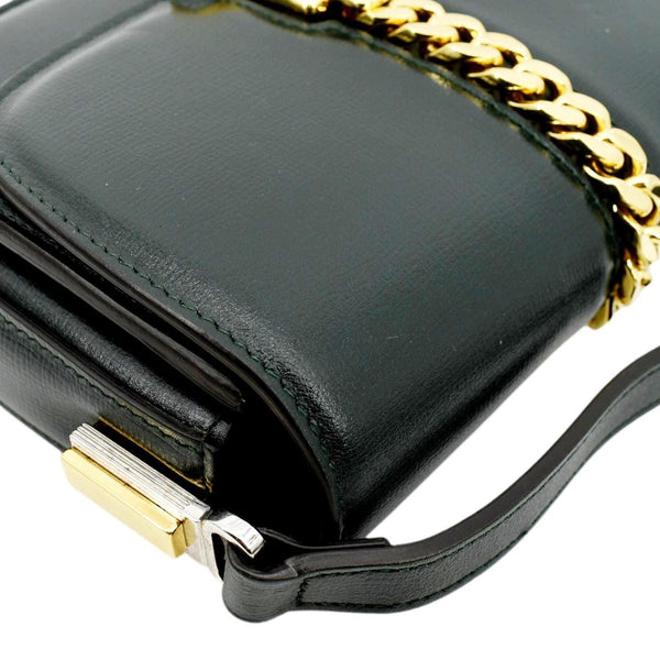 GUCCI Sylvie 1969 Mini Leather Shoulder Bag Green 615965