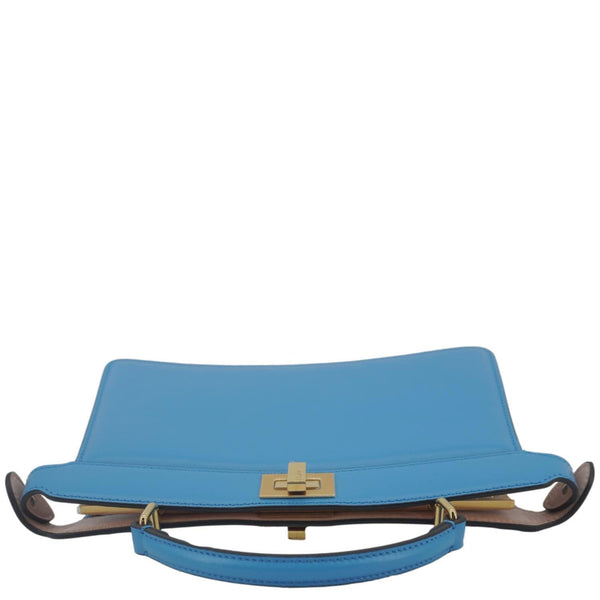 FENDI Peekaboo I SEE U East West Leather Crossbody Bag Blue