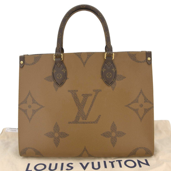LOUIS VUITTON Onthego MM Giant Monogram Canvas Tote Shoulder Bag Brown