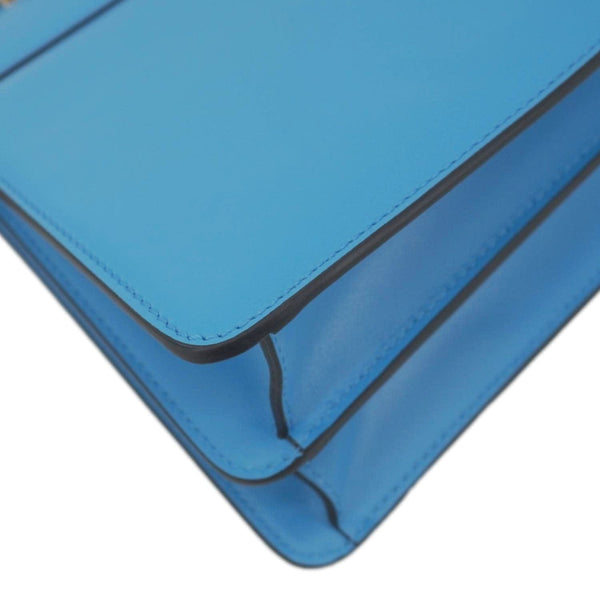 FENDI Peekaboo I SEE U East West Leather Crossbody Bag Blue