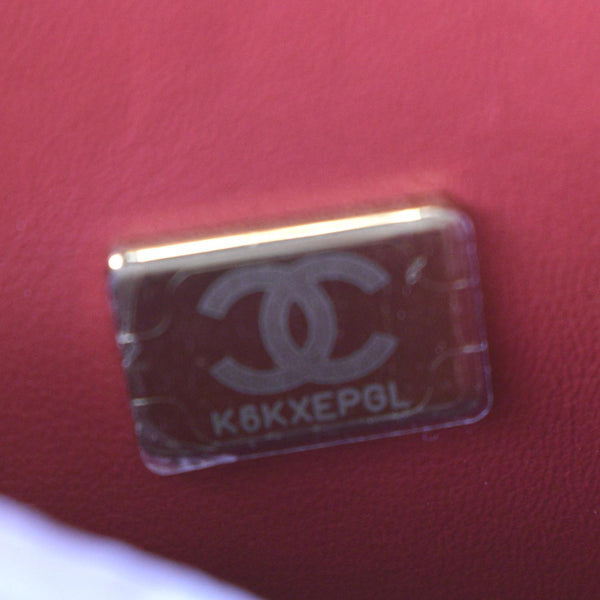 CHANEL Medium Coco Quilted Caviar Leather Top Handle Shoulder Bag Red