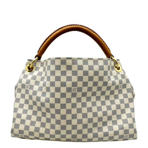 LOUIS VUITTON Artsy MM Damier Azur Hobo Bag White