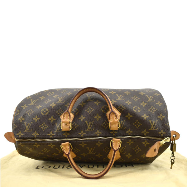 LOUIS VUITTON Speedy 40 Monogram Canvas Satchel Bag Brown