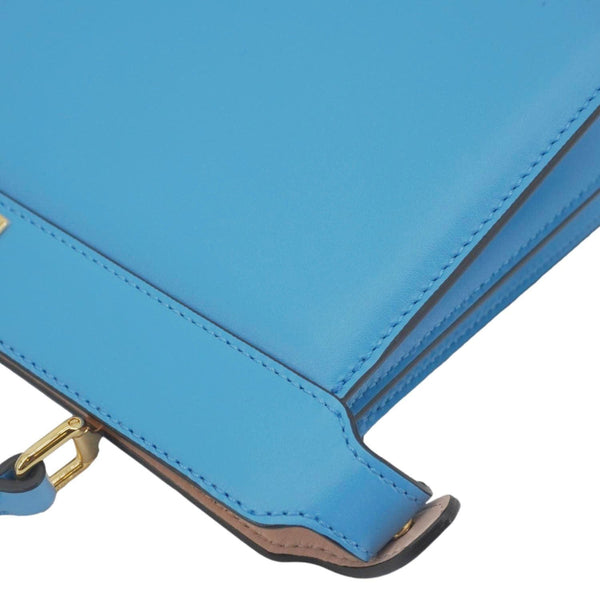 FENDI Peekaboo I SEE U East West Leather Crossbody Bag Blue