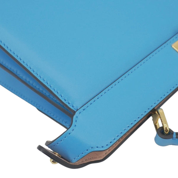 FENDI Peekaboo I SEE U East West Leather Crossbody Bag Blue