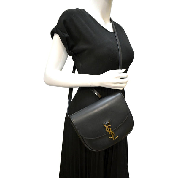 YVES SAINT LAURENT Kaia Leather Crossbody Bag Black