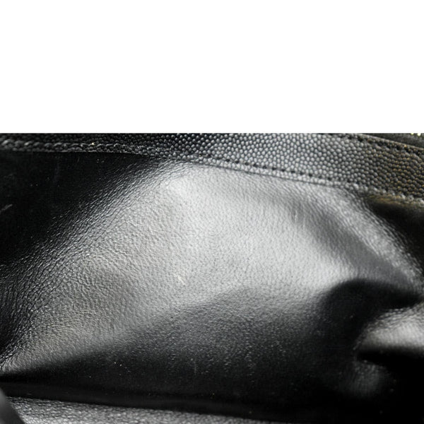 YVES SAINT LAURENT Chevron Grain De Poudre Envelope Chain Bag Black