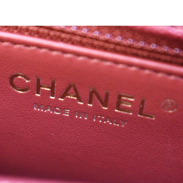 CHANEL Medium Coco Quilted Caviar Leather Top Handle Shoulder Bag Red