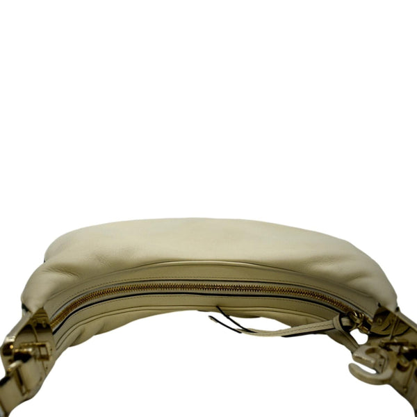 GUCCI Large Attache Leather Shoulder Bag Ivory 702823