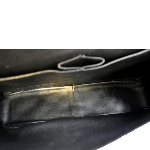 CHANEL Jumbo Flap Patent Leather Shoulder Bag Black