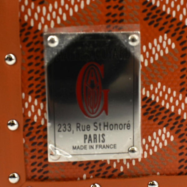 GOYARD Cassette Canvas Trunk Clutch Bag Orange