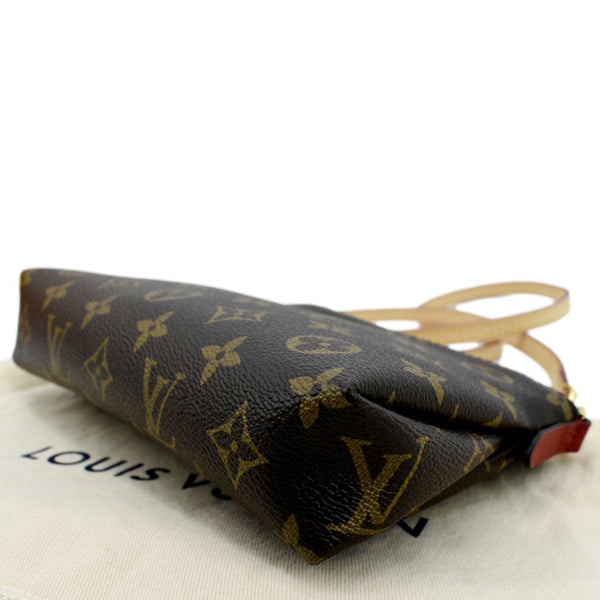 LOUIS VUITTON Pallas Monogram Canvas Clutch Crossbody Bag Brown