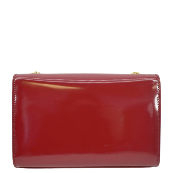 YVES SAINT LAURENT Kate Leather Chain Clutch Crossbody Bag Red