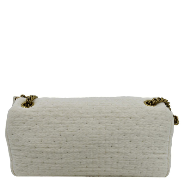 YVES SAINT LAURENT Calypso Organza Leather Crossbody Bag White