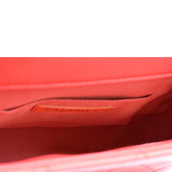 CHANEL Mini In The Loop Quilted Leather Shoulder Bag Red