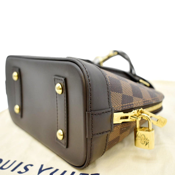 LOUIS VUITTON Alma BB Damier Ebene Satchel Crossbody Bag Brown