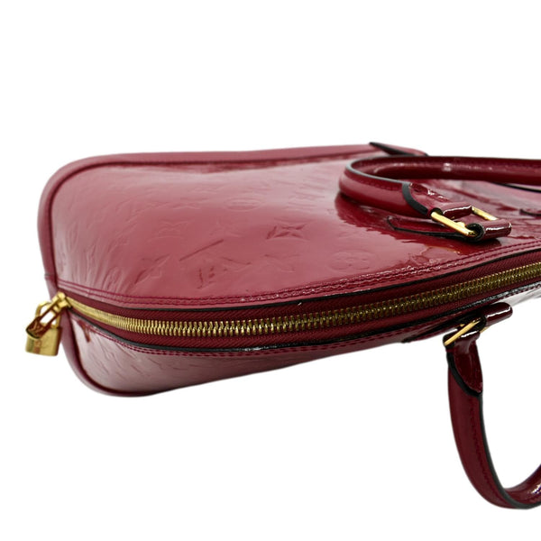 LOUIS VUITTON Alma GM Monogram Vernis Leather Satchel Bag Red