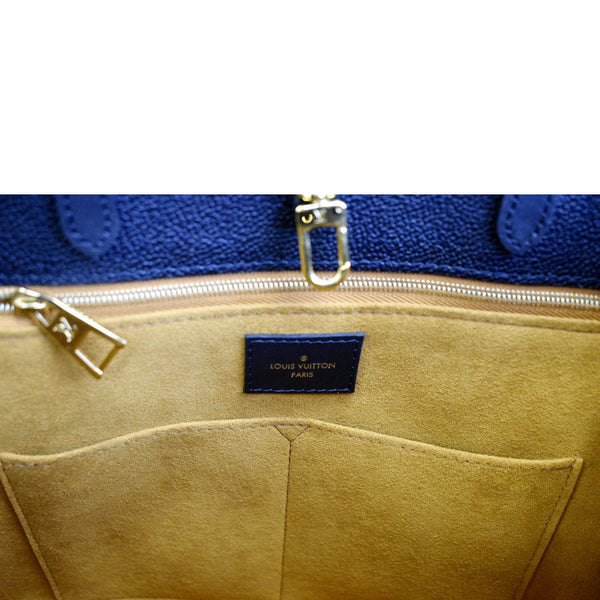 LOUIS VUITTON Onthego MM Giant Monogram Empreinte Leather Tote Bag Black