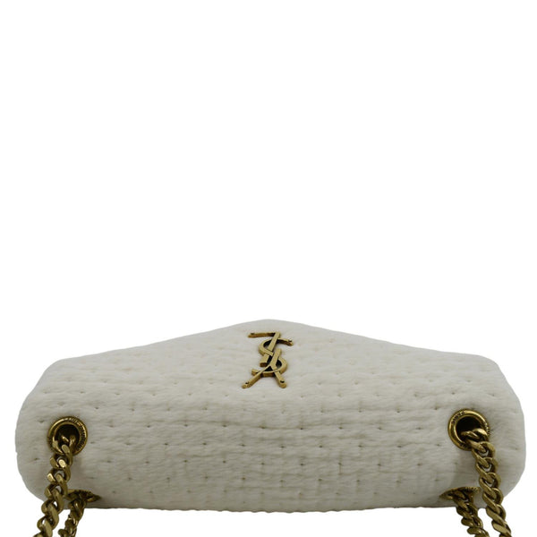 YVES SAINT LAURENT Calypso Organza Leather Crossbody Bag White