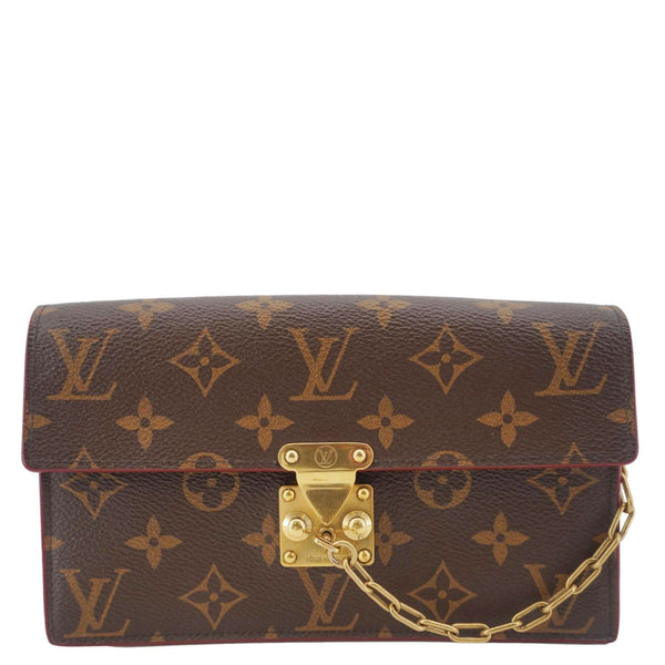 LOUIS VUITTON S Lock Monogram Canvas Belt Pouch Brown