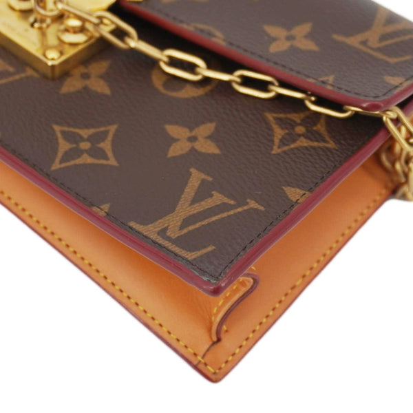 LOUIS VUITTON S Lock Monogram Canvas Belt Pouch Brown