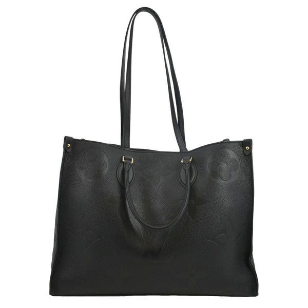 LOUIS VUITTON Onthego GM Monogram Empreinte Leather Tote Bag Black