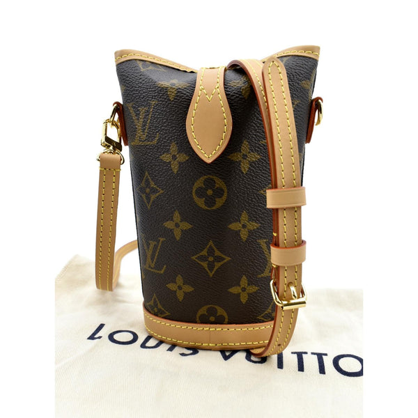 LOUIS VUITTON Fold Me Pouch Monogram Canvas Shoulder Bag Brown