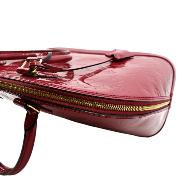 LOUIS VUITTON Alma GM Monogram Vernis Leather Satchel Bag Red