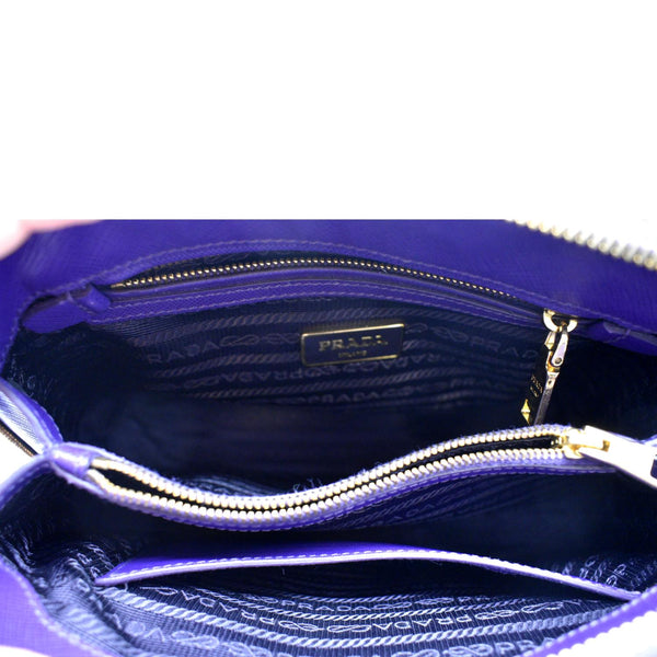 PRADA Lux Promenade Saffiano Leather Shoulder Bag Purple