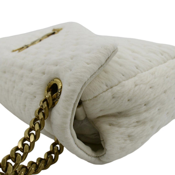 YVES SAINT LAURENT Calypso Organza Leather Crossbody Bag White