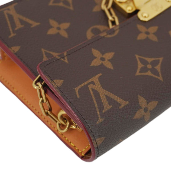 LOUIS VUITTON S Lock Monogram Canvas Belt Pouch Brown