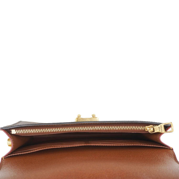 LOUIS VUITTON S Lock Monogram Canvas Belt Pouch Brown