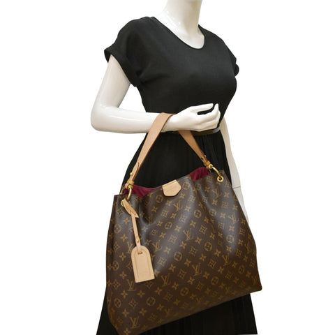 LOUIS VUITTON Graceful MM Monogram Canvas Shoulder Bag Brown