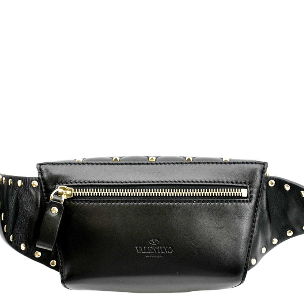 VALENTINO Free Rockstud Spike Leather Crossbody Belt Bag Black