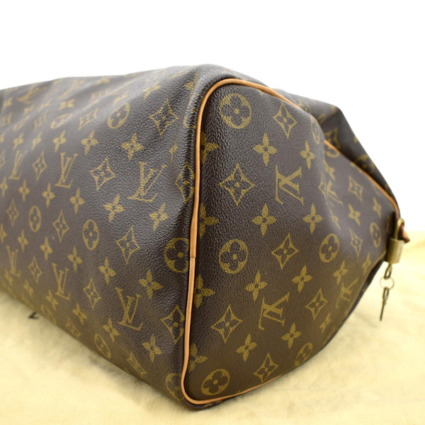 LOUIS VUITTON Speedy 40 Monogram Canvas Satchel Bag Brown