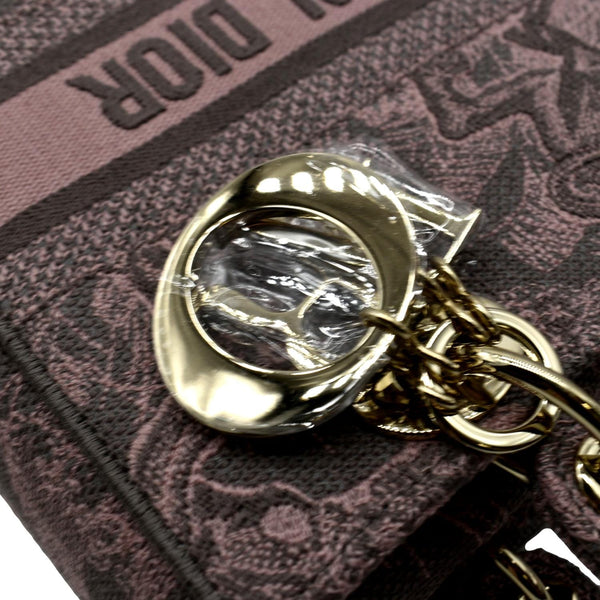 CHRISTIAN DIOR Medium Lady D-Lite Embroidered Canvas Shoulder Bag Rose Des