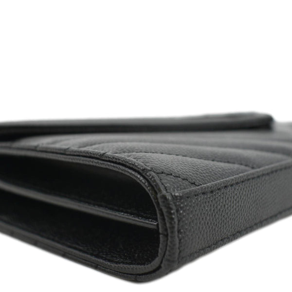 YVES SAINT LAURENT Cassandre Chain Wallet Leather Crossbody Bag Black