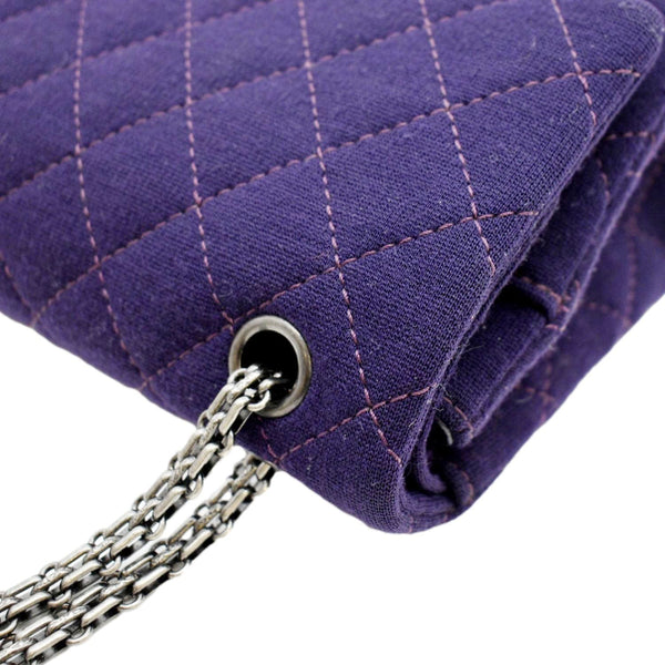 CHANEL Reissue Flap Jersey Fabric Shoulder Bag Purple