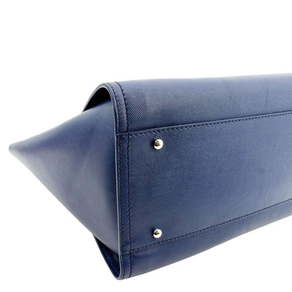 CHANEL Deauville Studded Caviar Tote Shoulder Bag Blue