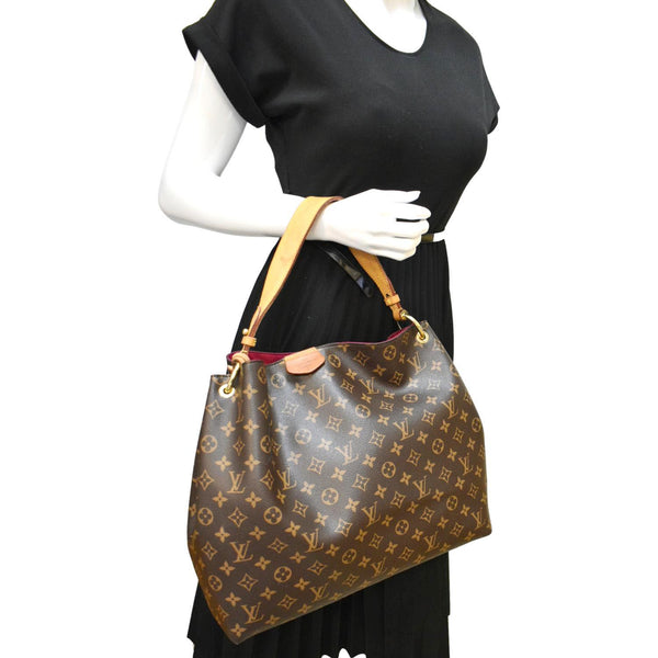 LOUIS VUITTON Graceful MM Monogram Canvas Shoulder Bag Brown