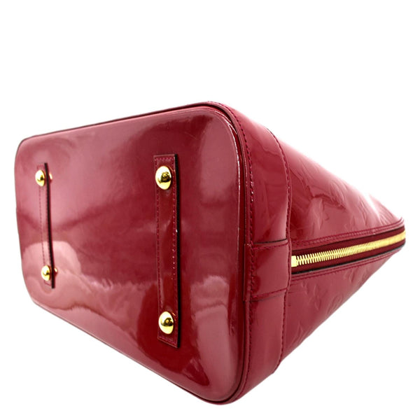 LOUIS VUITTON Alma GM Monogram Vernis Leather Satchel Bag Red