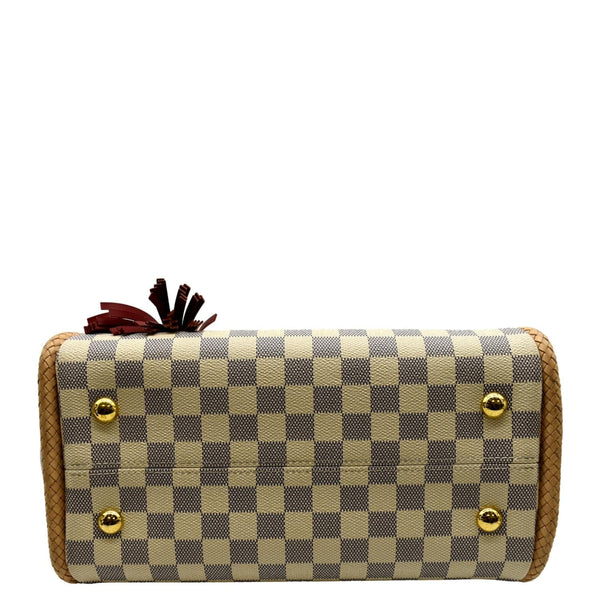 LOUIS VUITTON Propriano Damier Azur Tote Shoulder Bag White