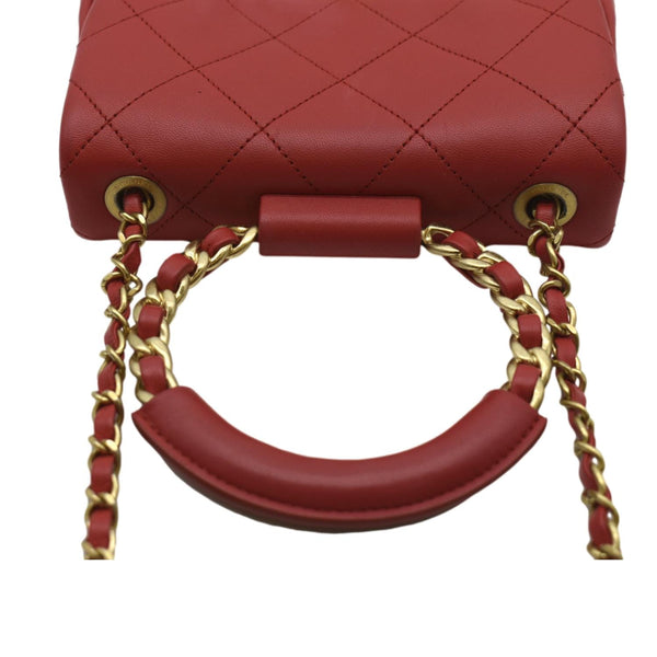 CHANEL Mini In The Loop Quilted Leather Shoulder Bag Red