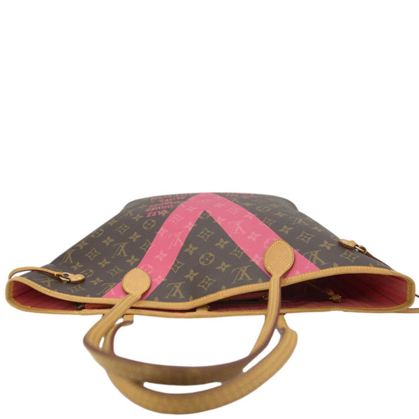 LOUIS VUITTON Neverfull MM V Monogram Canvas Tote Bag Brown